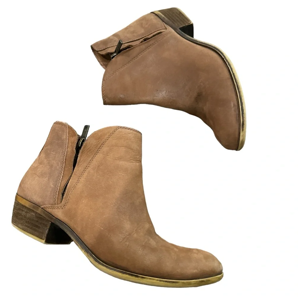 Lucky Brand‎ Brenon Brown Leather Ankle Boots Women’s Size 8.5